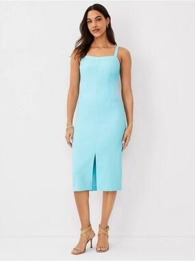 NEW ANN TAYLOR AQUA POP SWEETHEART NECK SHEATH DRESS SZ